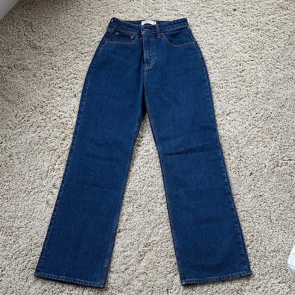 Abercrombie & Fitch Dark Blue Straight Leg Jeans